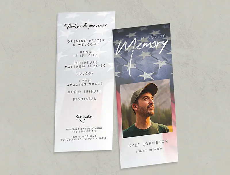 Military One Page Funeral Program Template